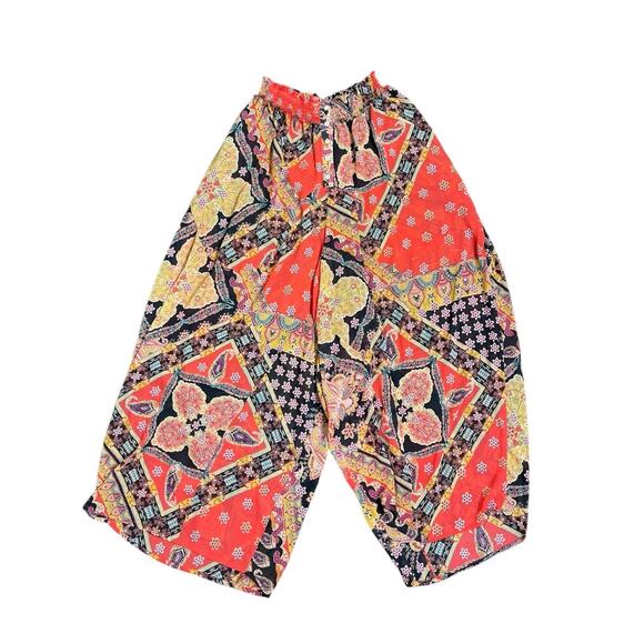 Free People Women's S Multicolor Starshine Printed Smocked Lounge Pants EUC - Picture 2 of 4